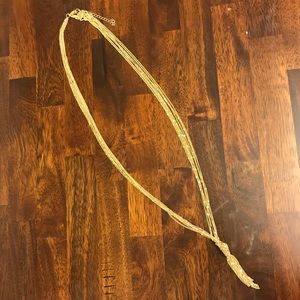 Multi-Strand Long Gold Necklace